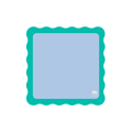 My Fair Mahjong | MINI MAHJONG MAT  |  Color Wave  |  21" x 21": Blue Center- Green Scallop