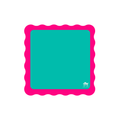 My Fair Mahjong | MINI MAHJONG MAT  |  Color Wave  |  21" x 21": Green Center- Pink Scallop