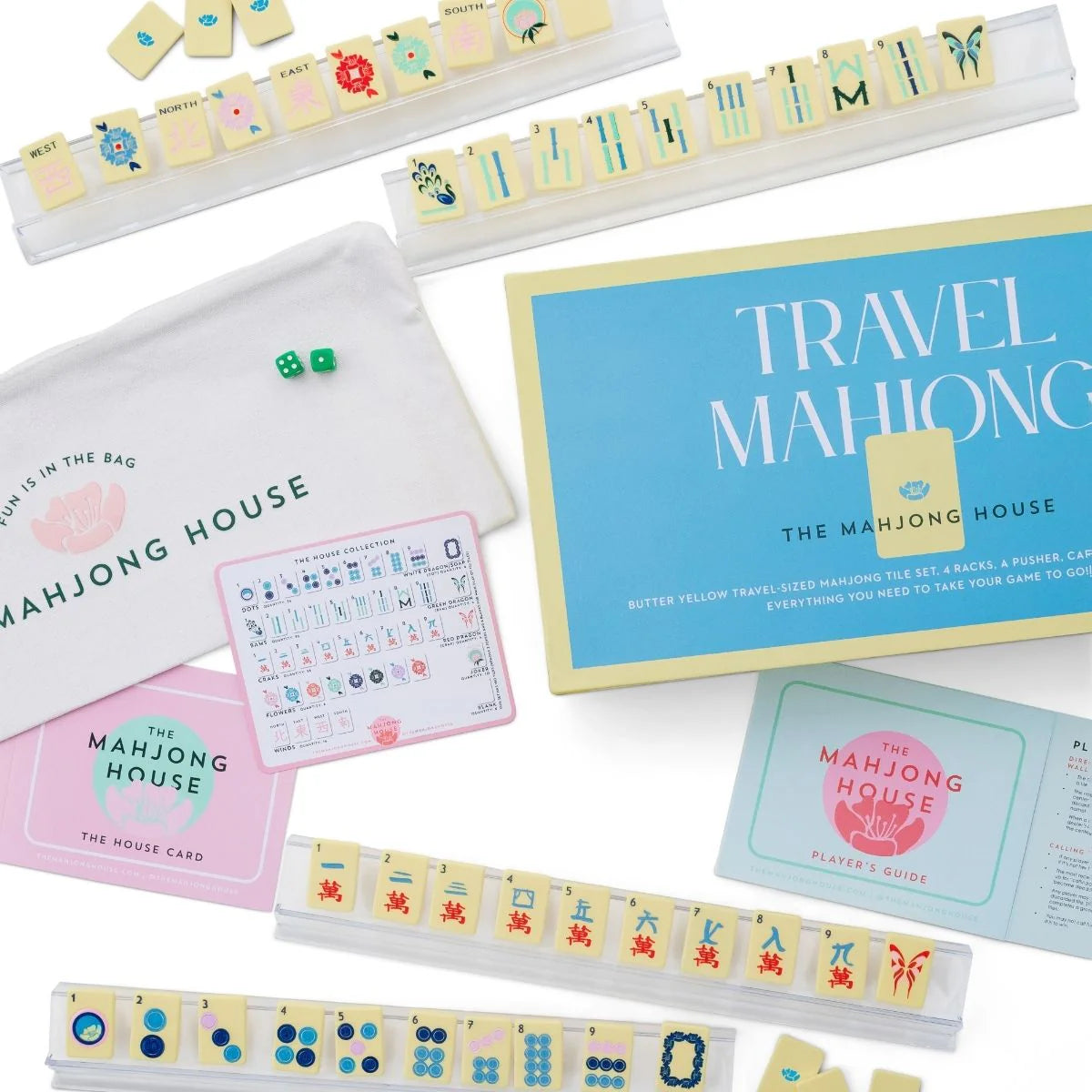 The Mahjong House | Butter Yellow Travel Mahjong Set