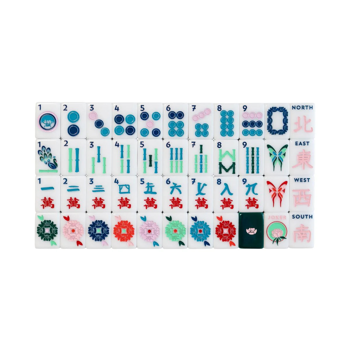The Mahjong House - Green & White House Tiles