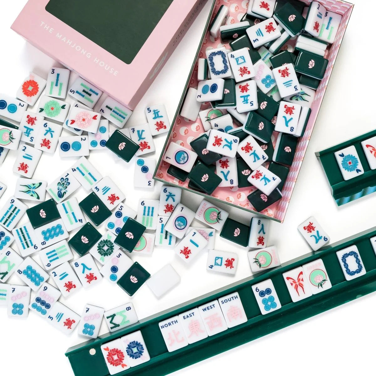 The Mahjong House - Green & White House Tiles