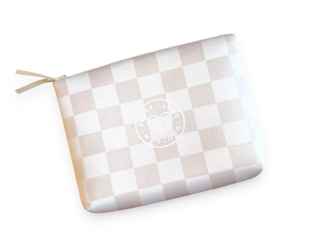 Peace Love Mahjong | Mod French Blue Mahjong Tiles + Tile Pouch + Dice