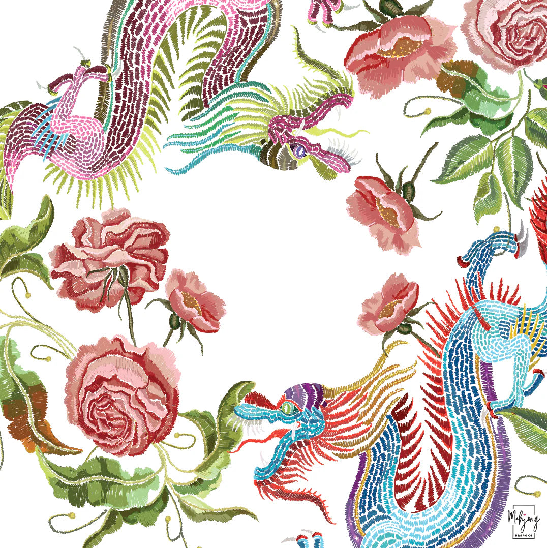 Bespoke Mahjong | YEAR OF THE DRAGON MAT - DOVE WHITE