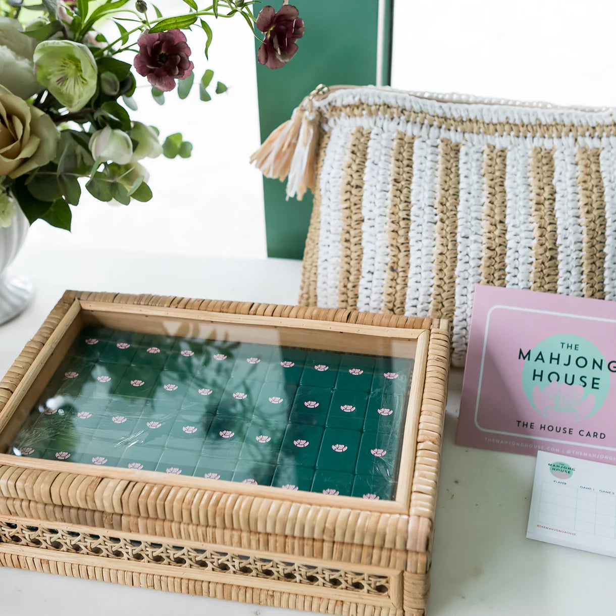 The Mahjong House - Green & White House Tiles