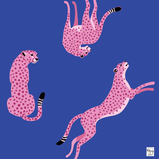 Bespoke Mahjong | FLIRTY LEOPARDS MAT - COBALT BLUE
