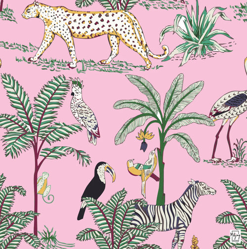 Bespoke Mahjong | DOUBLE-SIDED MAT | Double the Fun/Dhonk & Bespoke Collab Jungle Mat - SPRING PINK & LILAC