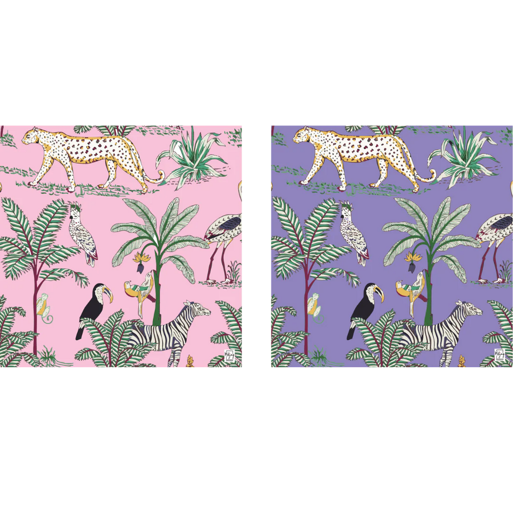 Bespoke Mahjong | DOUBLE-SIDED MAT | Double the Fun/Dhonk & Bespoke Collab Jungle Mat - SPRING PINK & LILAC